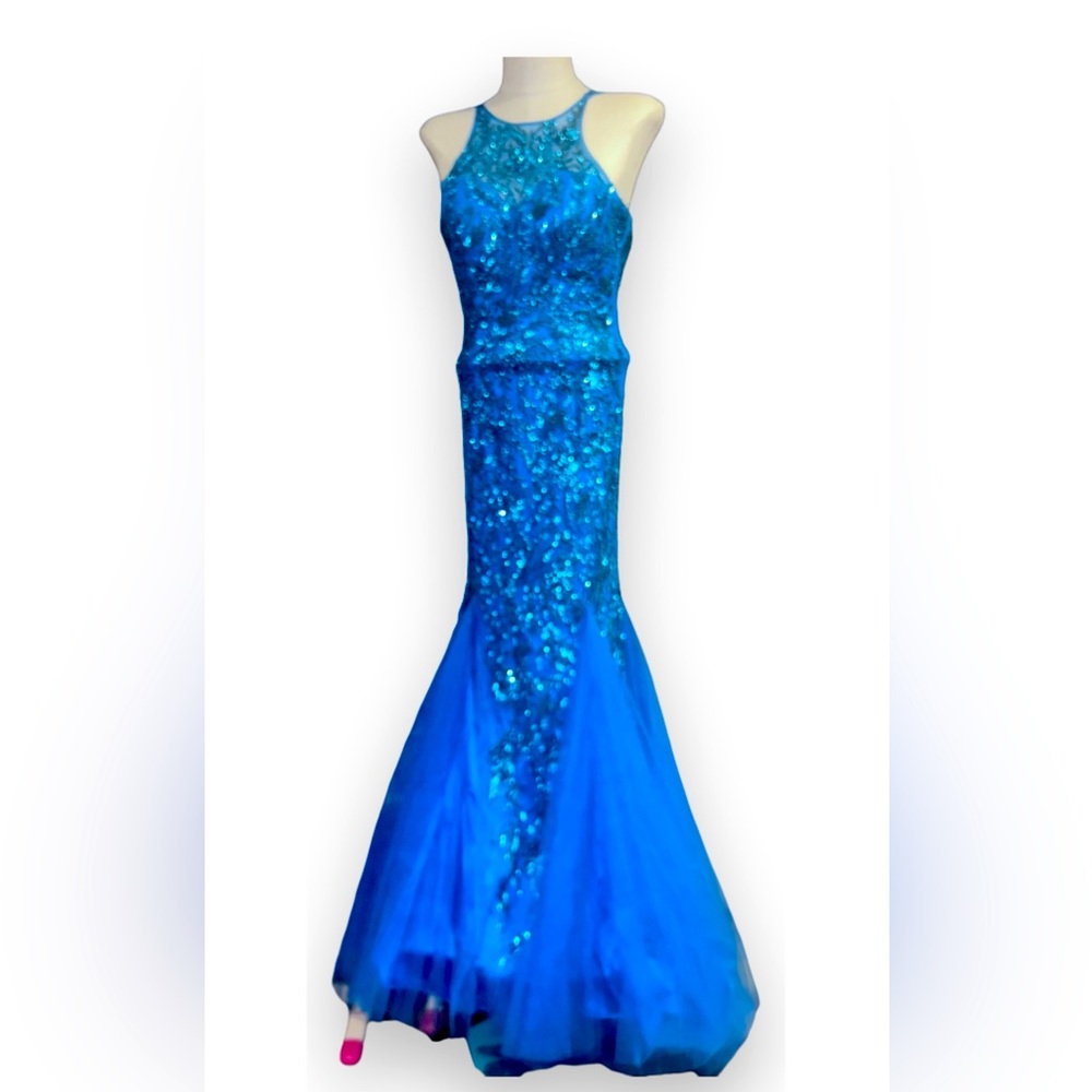Teal Sheri Hill size 0 prom dress